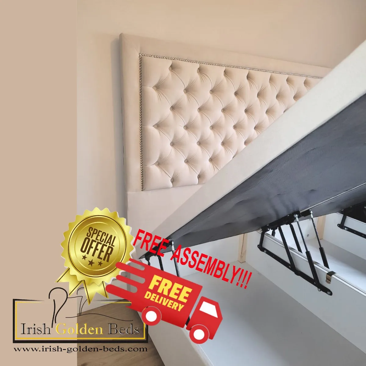 bed frame and headboard, free assembly - Image 1