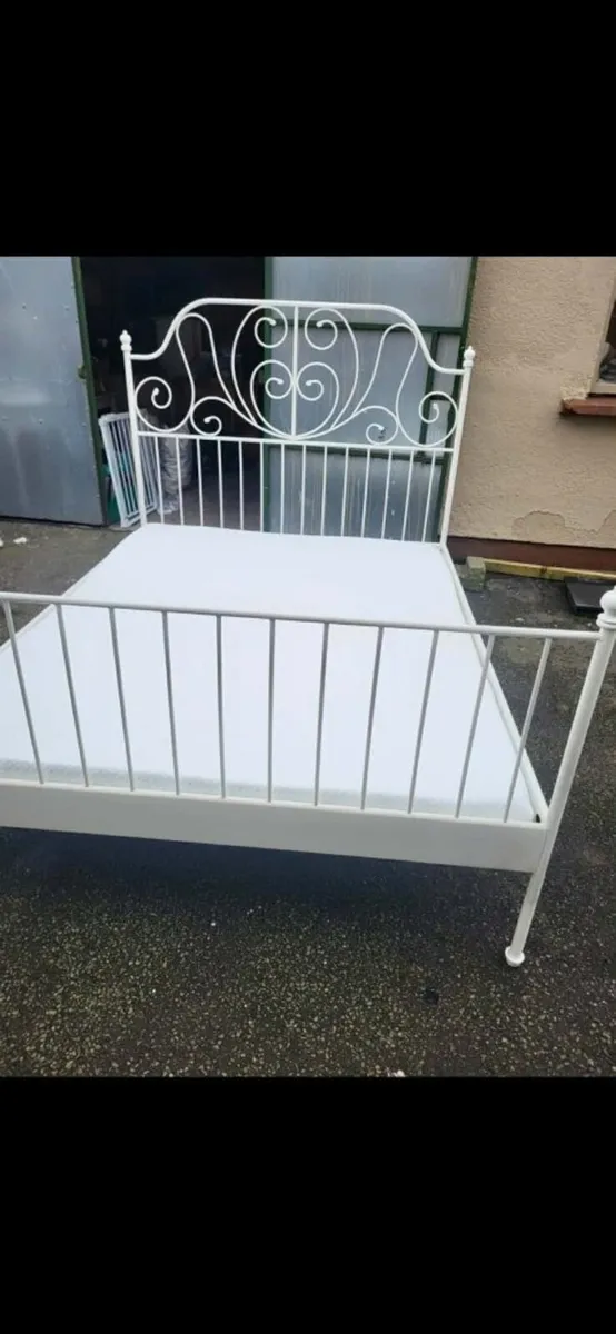IKEA king size bed with mattress - Image 1