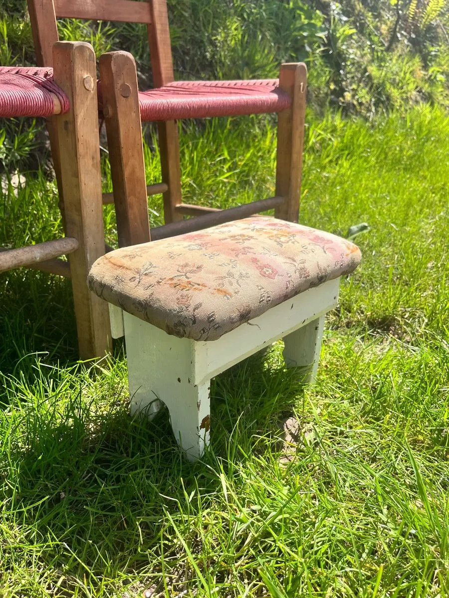 Antique Irish Pine Creepie Stool - Image 1