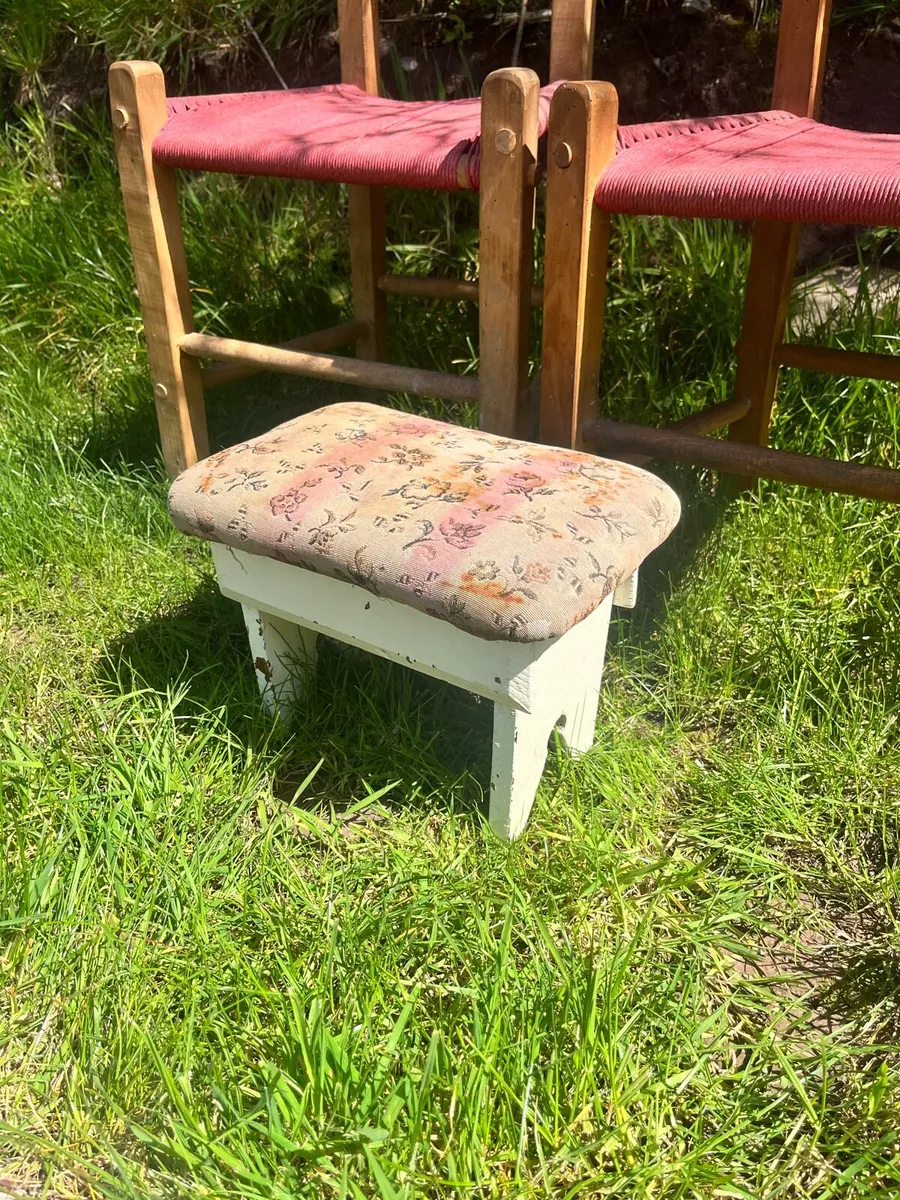 Antique Irish Pine Creepie Stool - Image 2