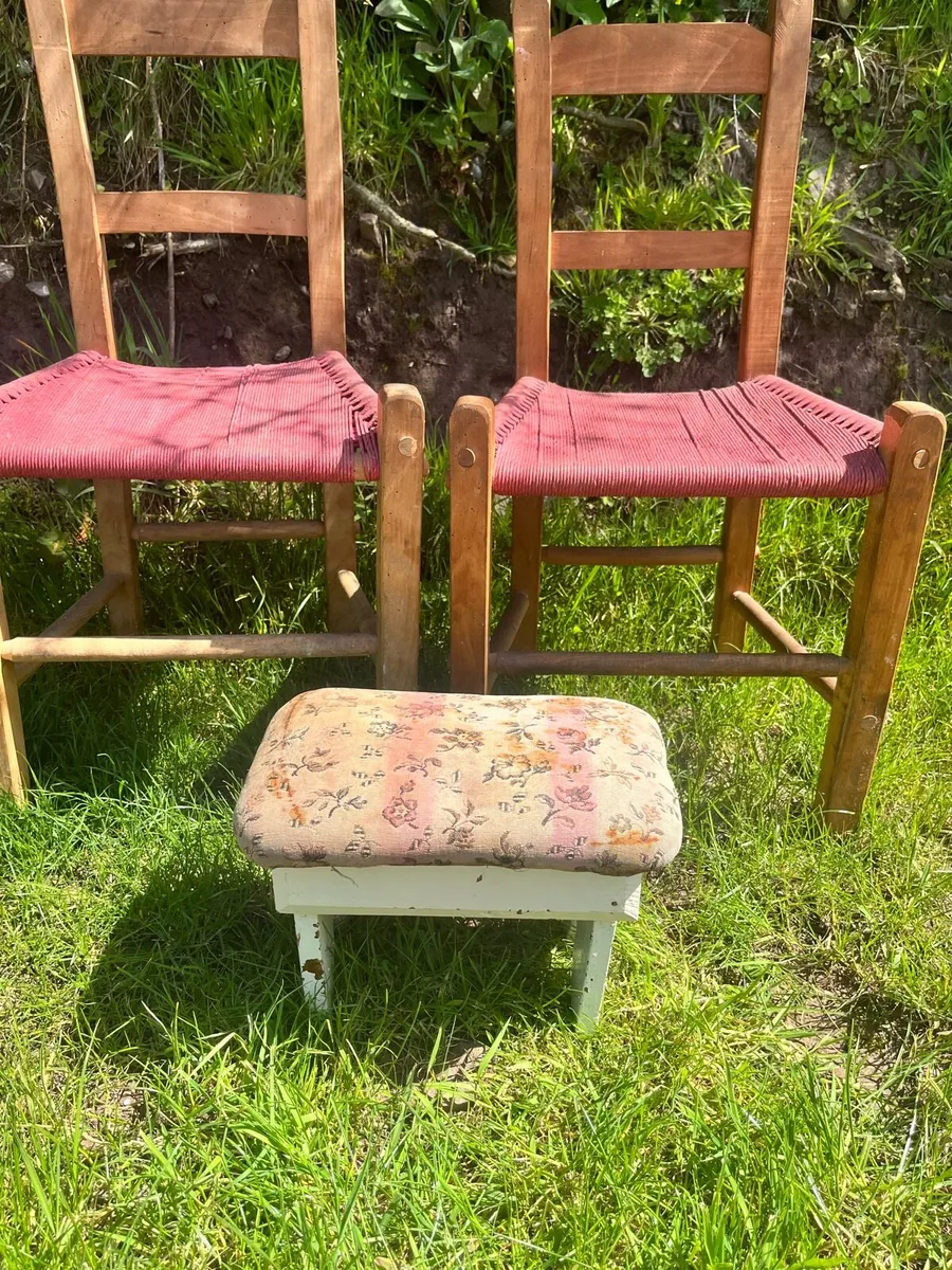 Antique Irish Pine Creepie Stool - Image 3