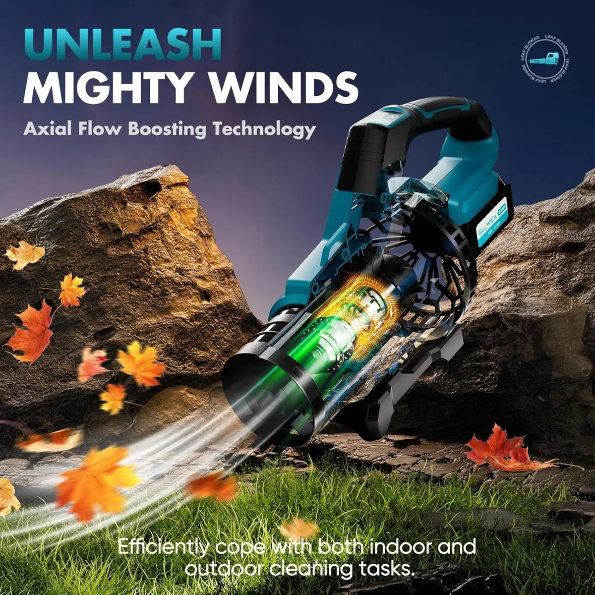 Leaf Blower Cordless 8000mAh Battery with Fast - Image 3