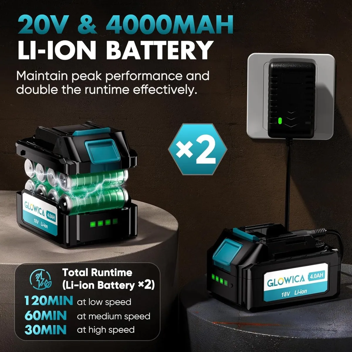 Leaf Blower Cordless 8000mAh Battery with Fast - Image 4