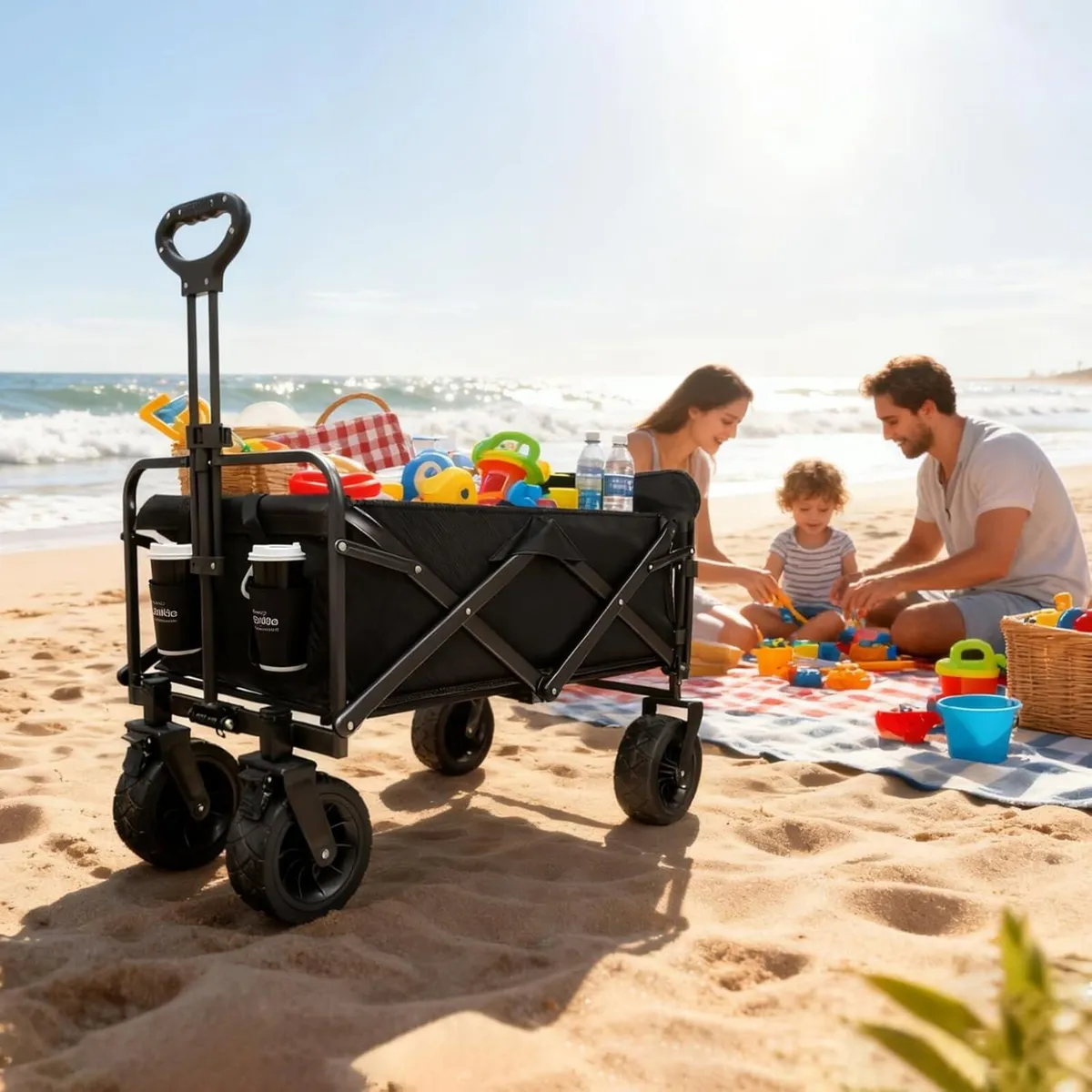250L 200KG Festival Trolley Camping Beach Wagon - Image 2
