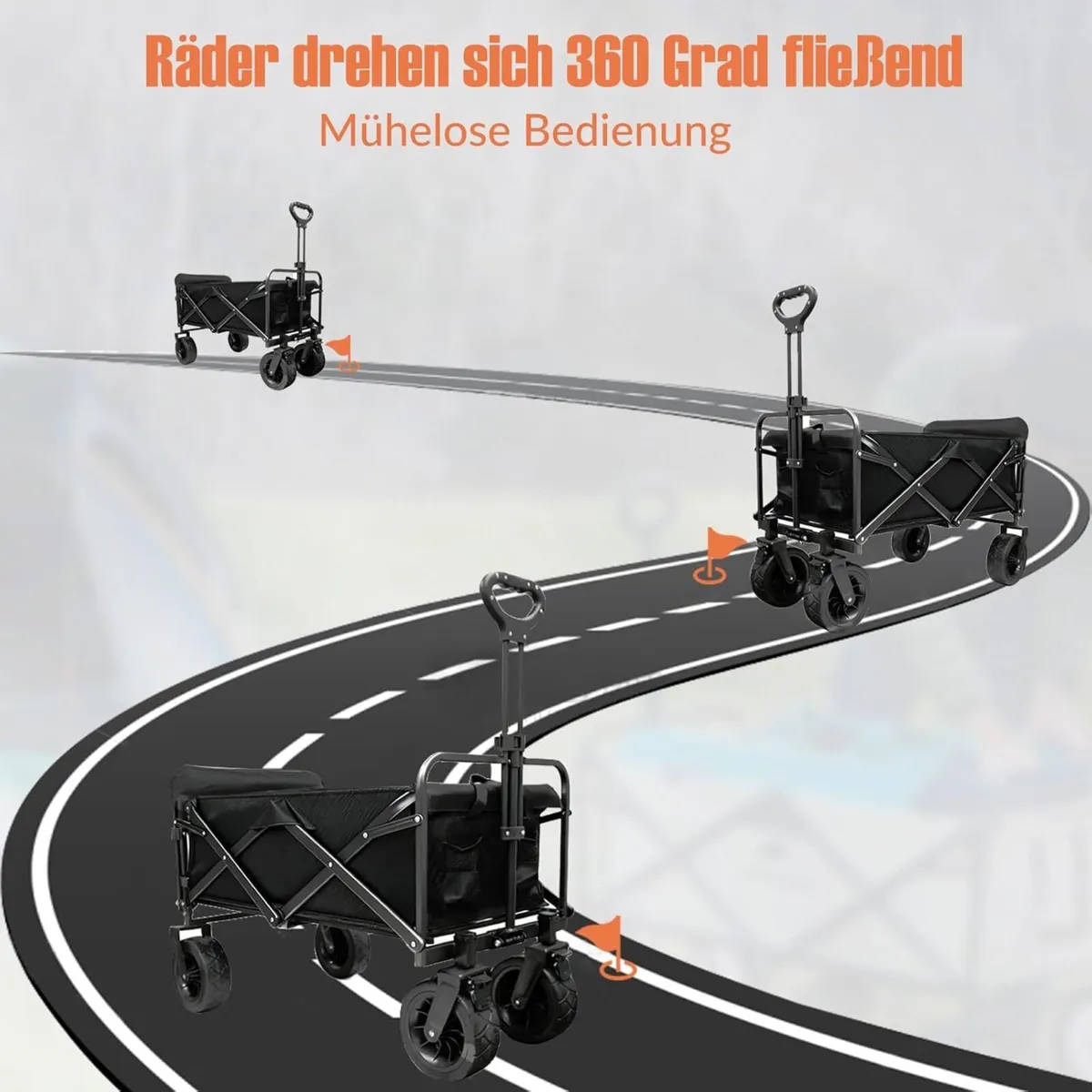 250L 200KG Festival Trolley Camping Beach Wagon - Image 4