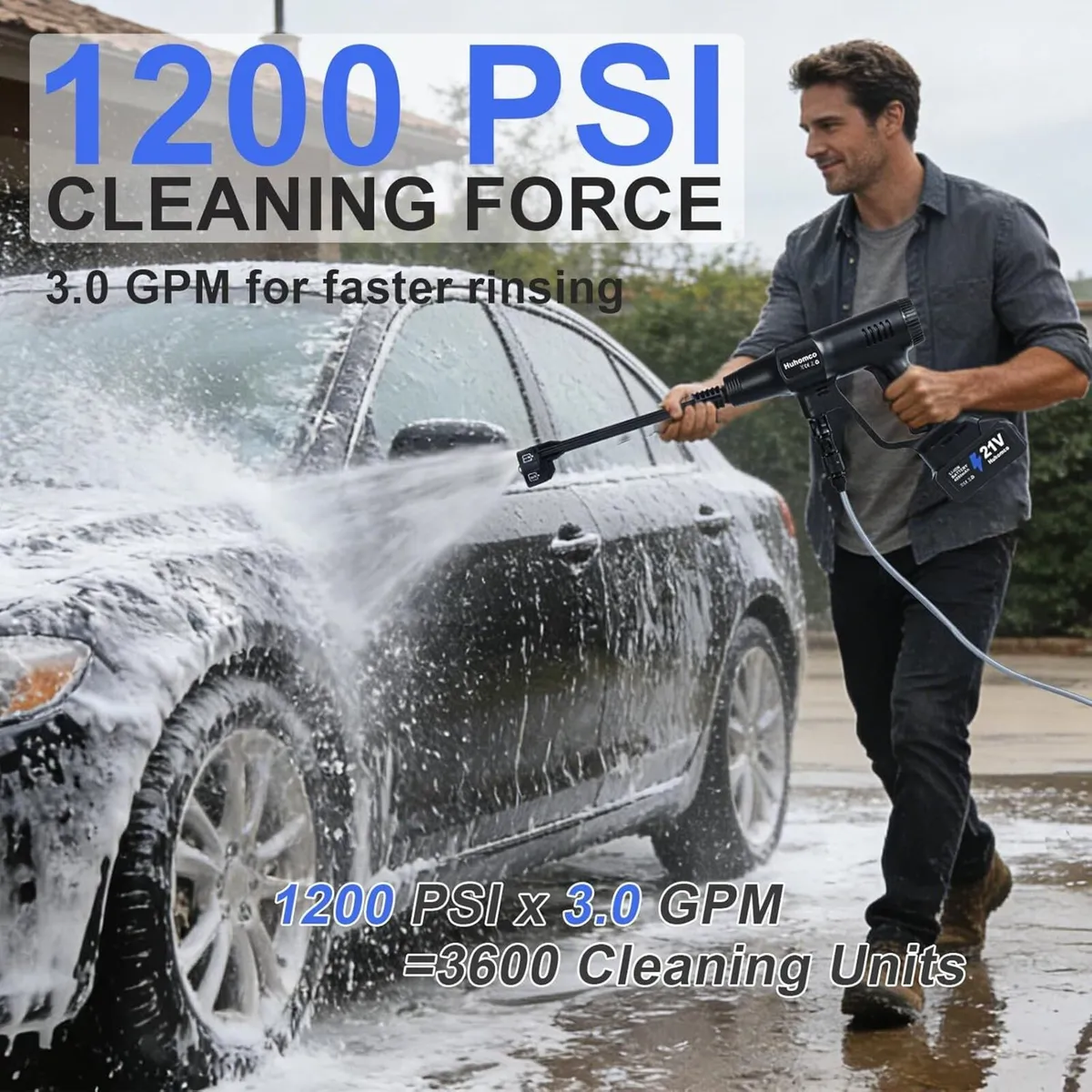 Cordless Pressure Washer Battery Powered 82 Bar - Image 4