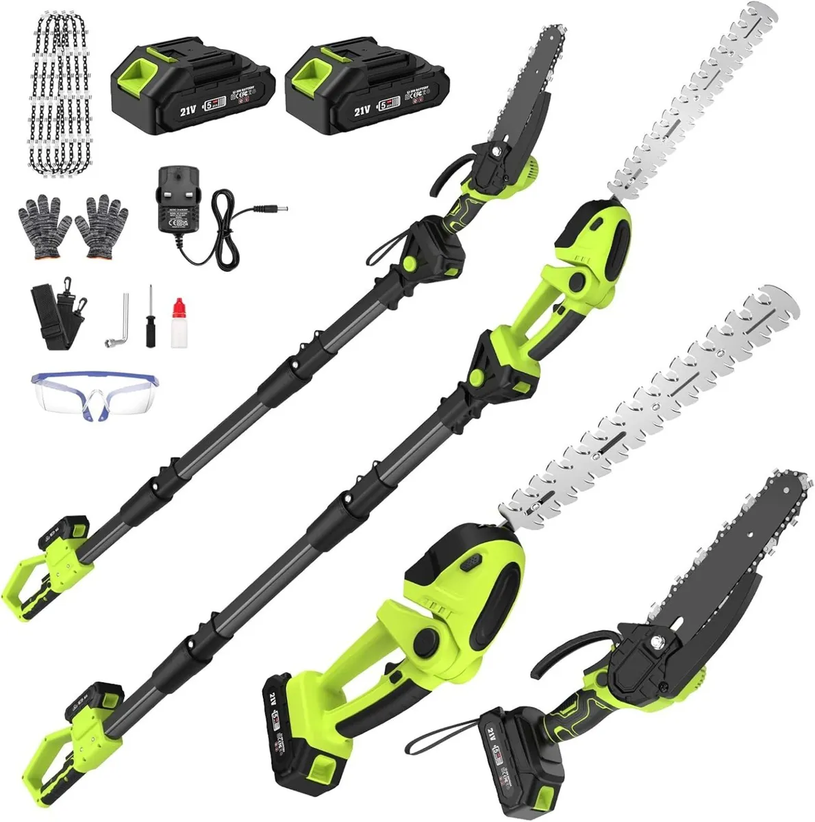 Cordless Pole Hedge Trimmer Chainsaw Set 2 x - Image 1