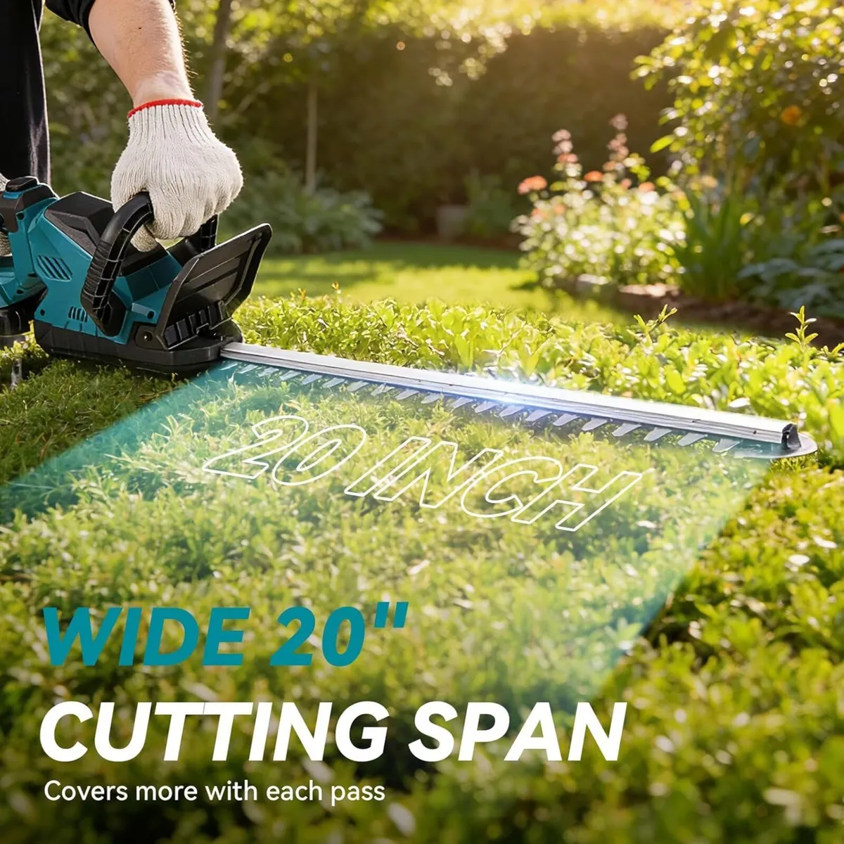 Cordless Hedge Trimmer 20 Dual-Action Electric - Image 3