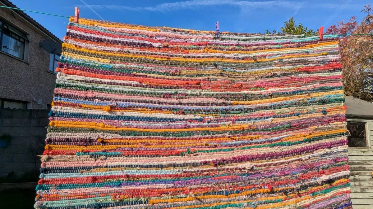 Colourful Rug / Boho Rag Style – 140x215 - Image 3