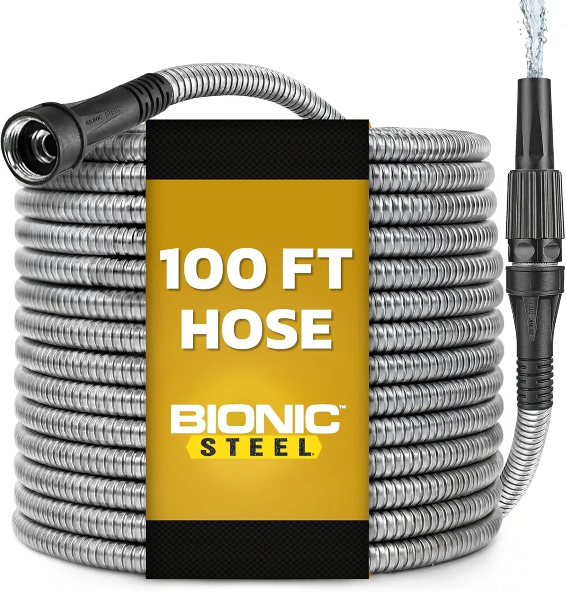 100 FT Garden Hose Pipe with Nozzle 304 Stainless - Image 1