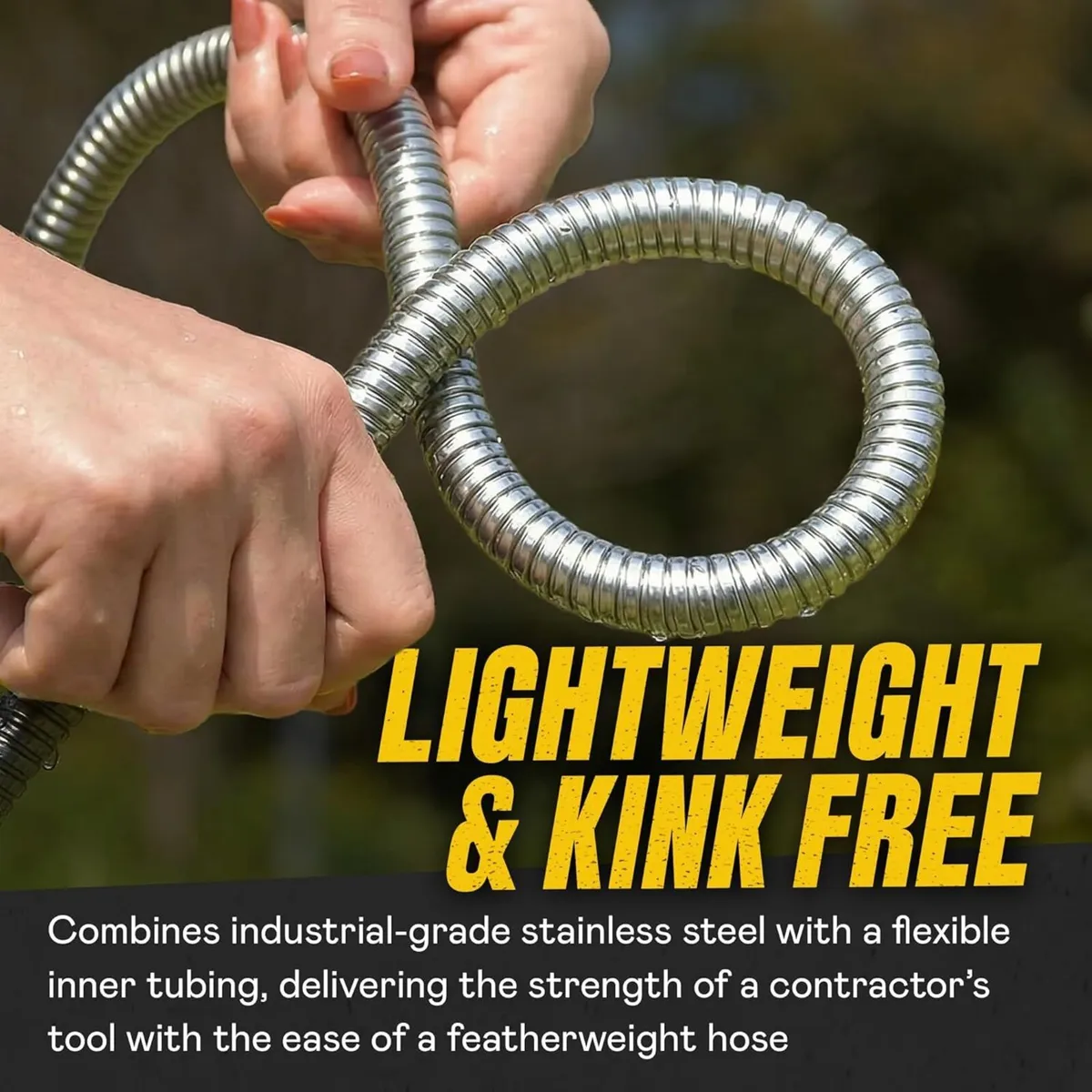 100 FT Garden Hose Pipe with Nozzle 304 Stainless - Image 4