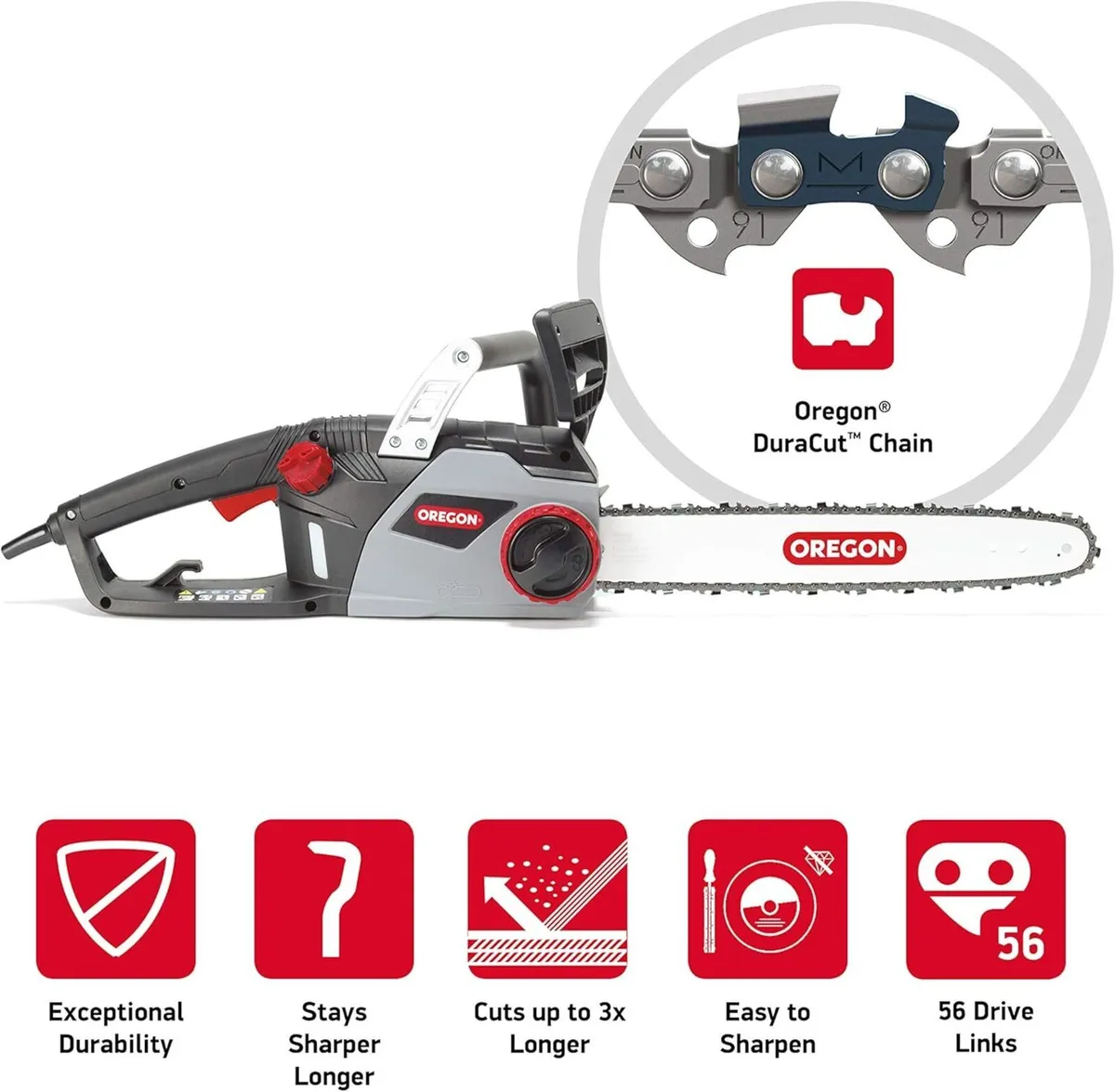 2400W Powerful Corded Electric Chainsaw with - Image 3
