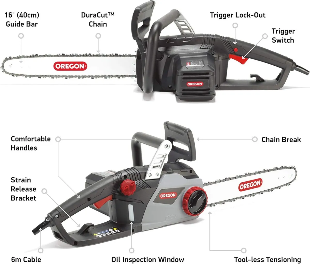 2400W Powerful Corded Electric Chainsaw with - Image 4