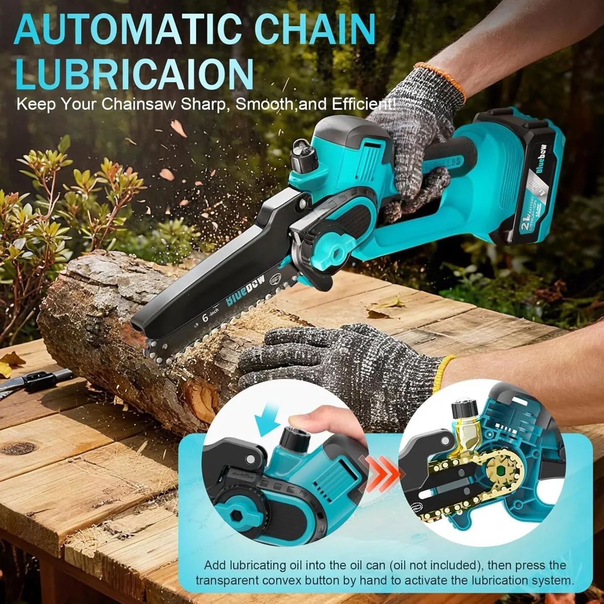 Brushless Mini Chainsaw Cordless - 6 Inch - Image 4