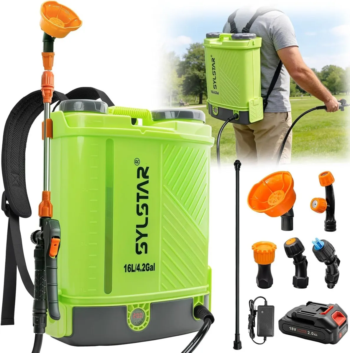 Battery Powered Knapsack Sprayer 16L 100PSI - Image 1