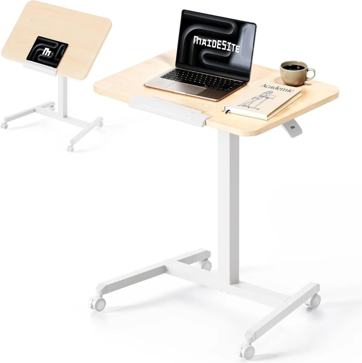Fit Pro Overbed Table with Wheels Height Adjustabl - Image 1