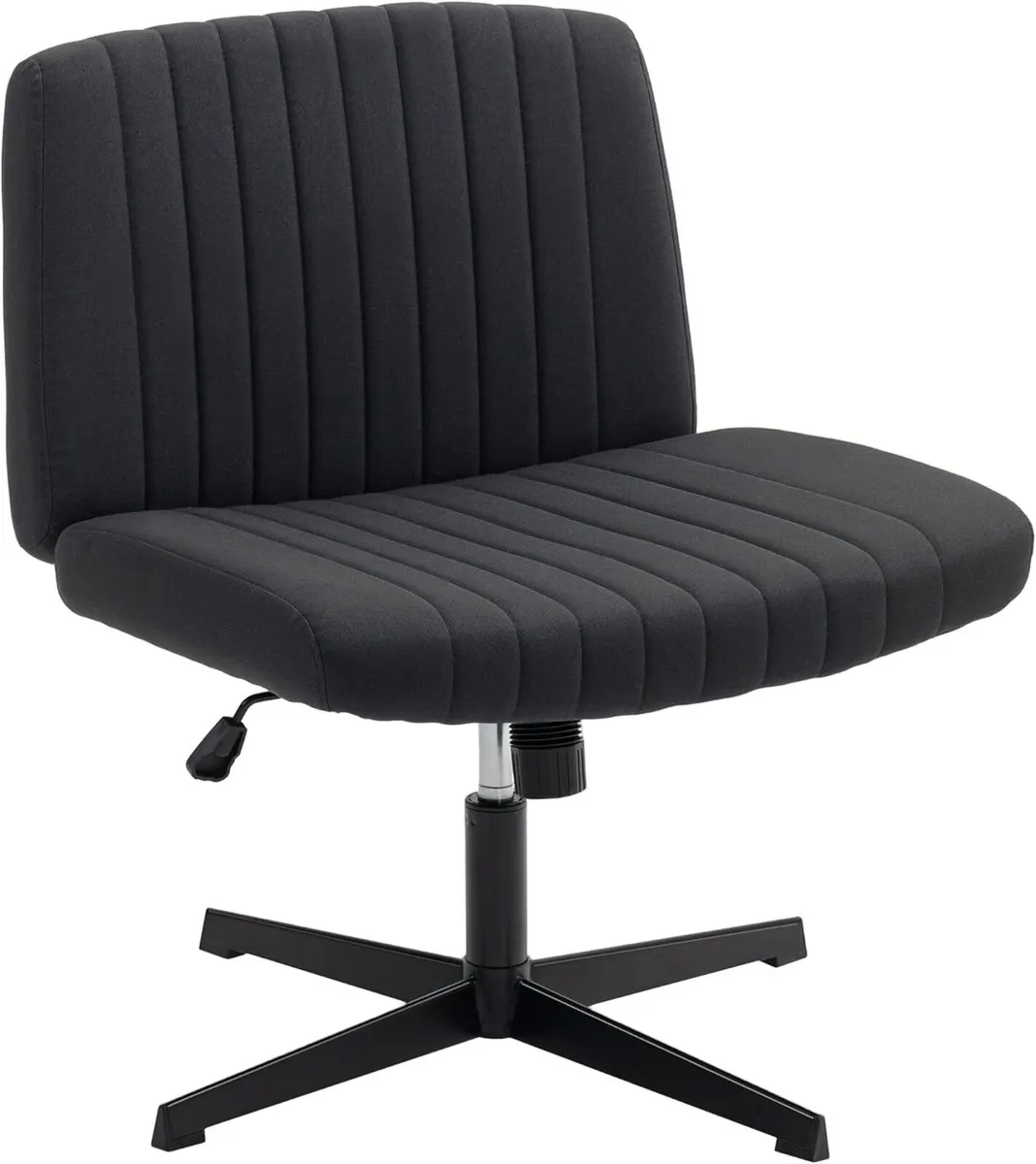 Armless Office Chair No Wheels Linen Fabric Criss - Image 1