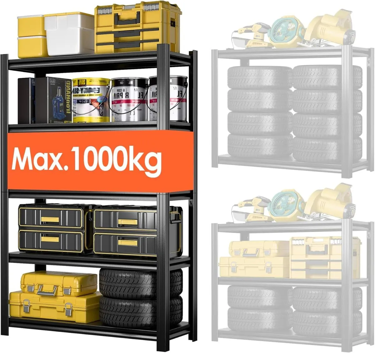 Heavy Duty Metal Shelf 183x90x40 cm with 5 - Image 1