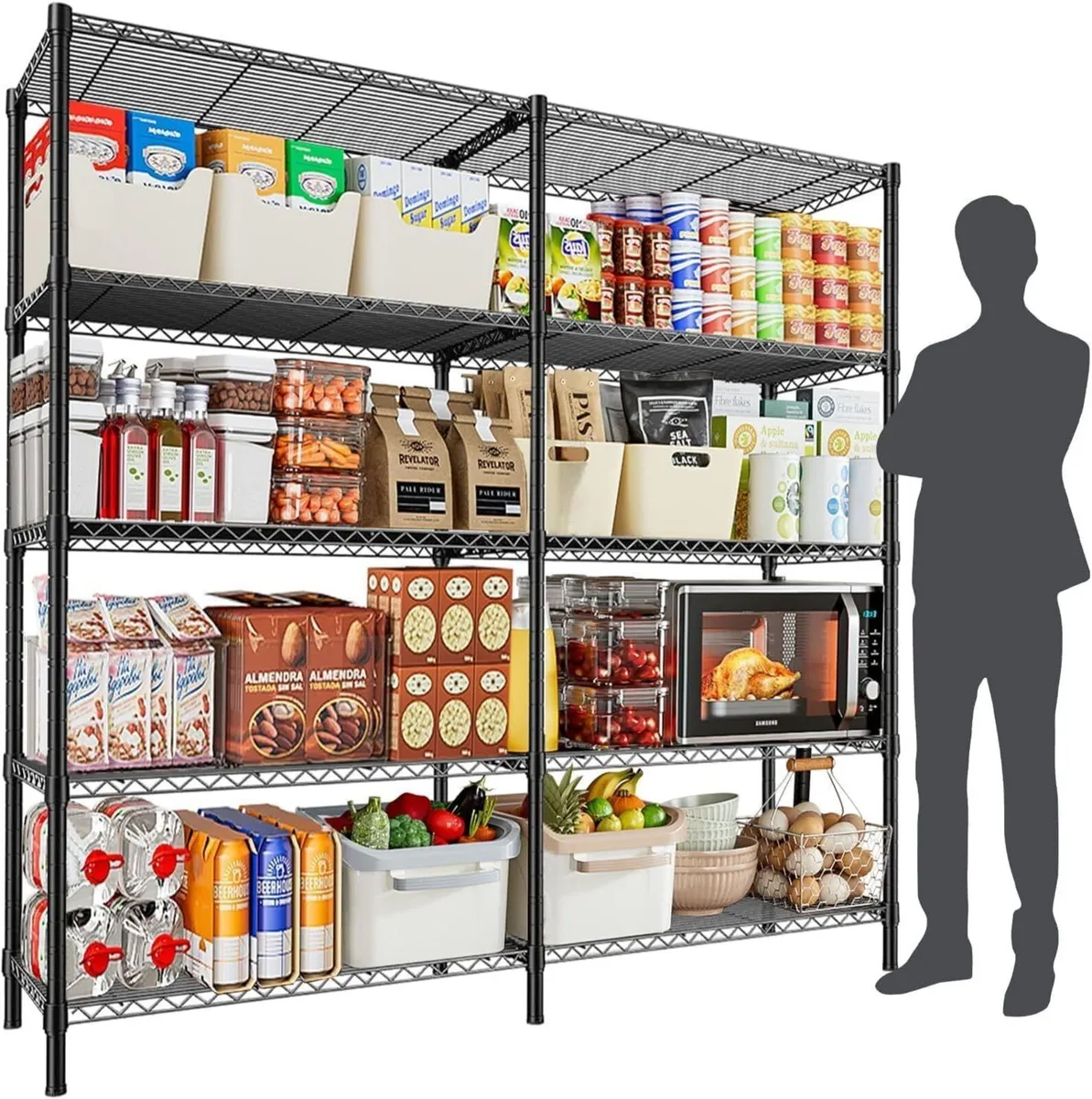 Heavy Duty Garage Shelving Unit 5-Tier Metal - Image 1