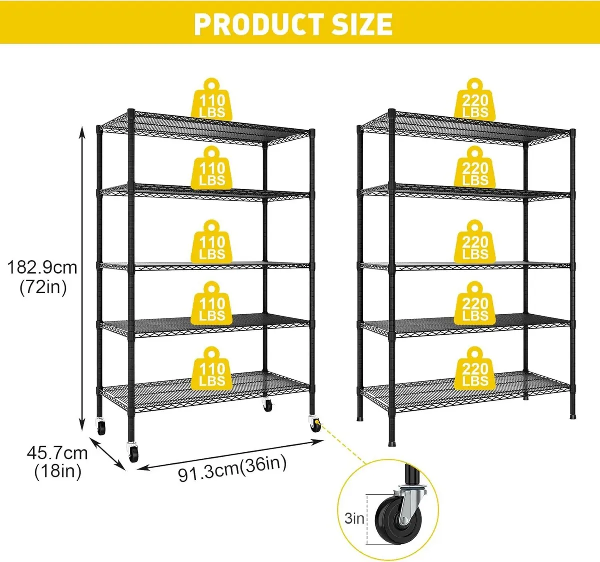 Heavy Duty Garage Shelving Unit - 182.9x91.3x45.7 - Image 2