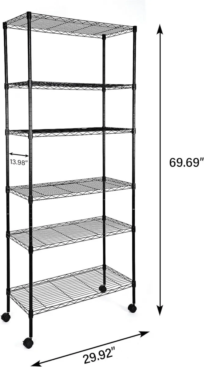 6-Shelf Heavy Duty Storage Shelving Unit With - Image 3