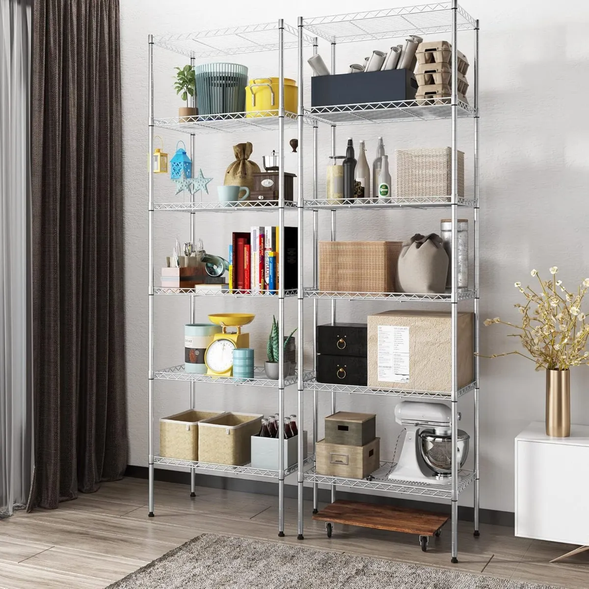 6-Tier Wire Shelving Unit Free Standing Shelf - Image 2