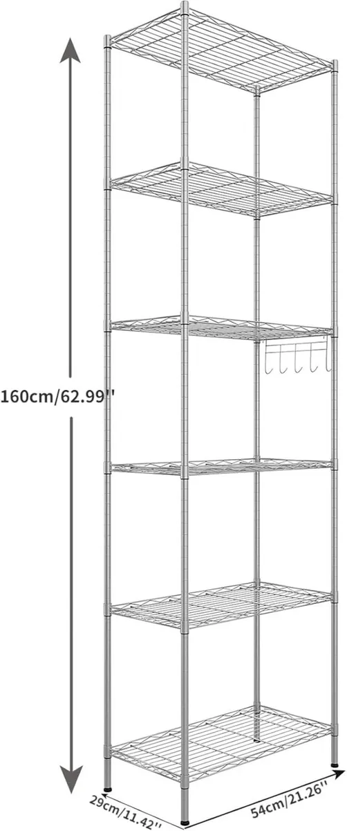 6-Tier Wire Shelving Unit Free Standing Shelf - Image 3