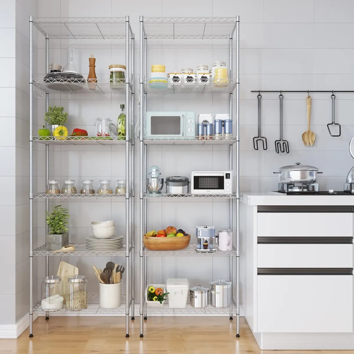 6-Tier Wire Shelving Unit Free Standing Shelf - Image 4