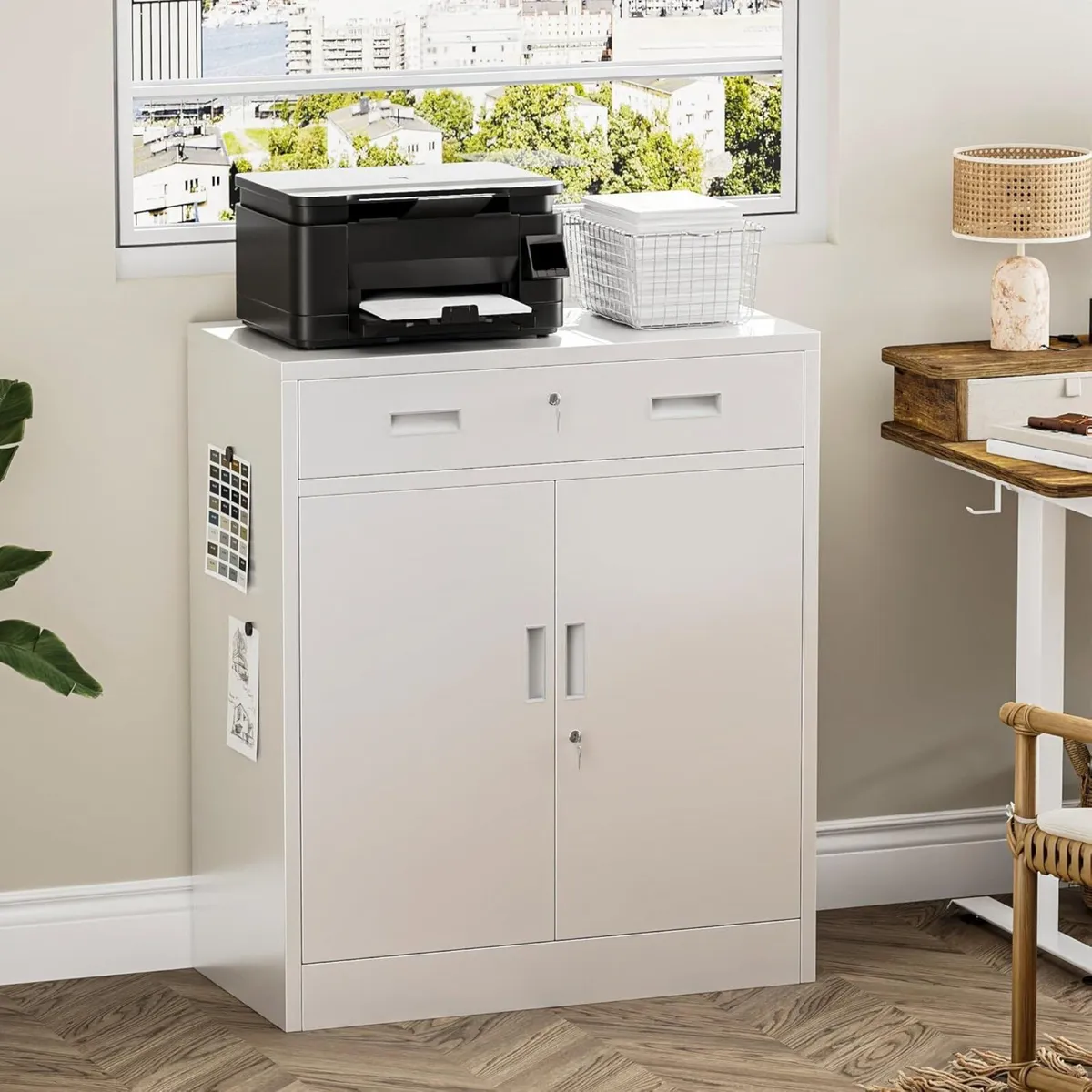 Metal Storage Cabinet 90cm Locking with Doors - Image 2