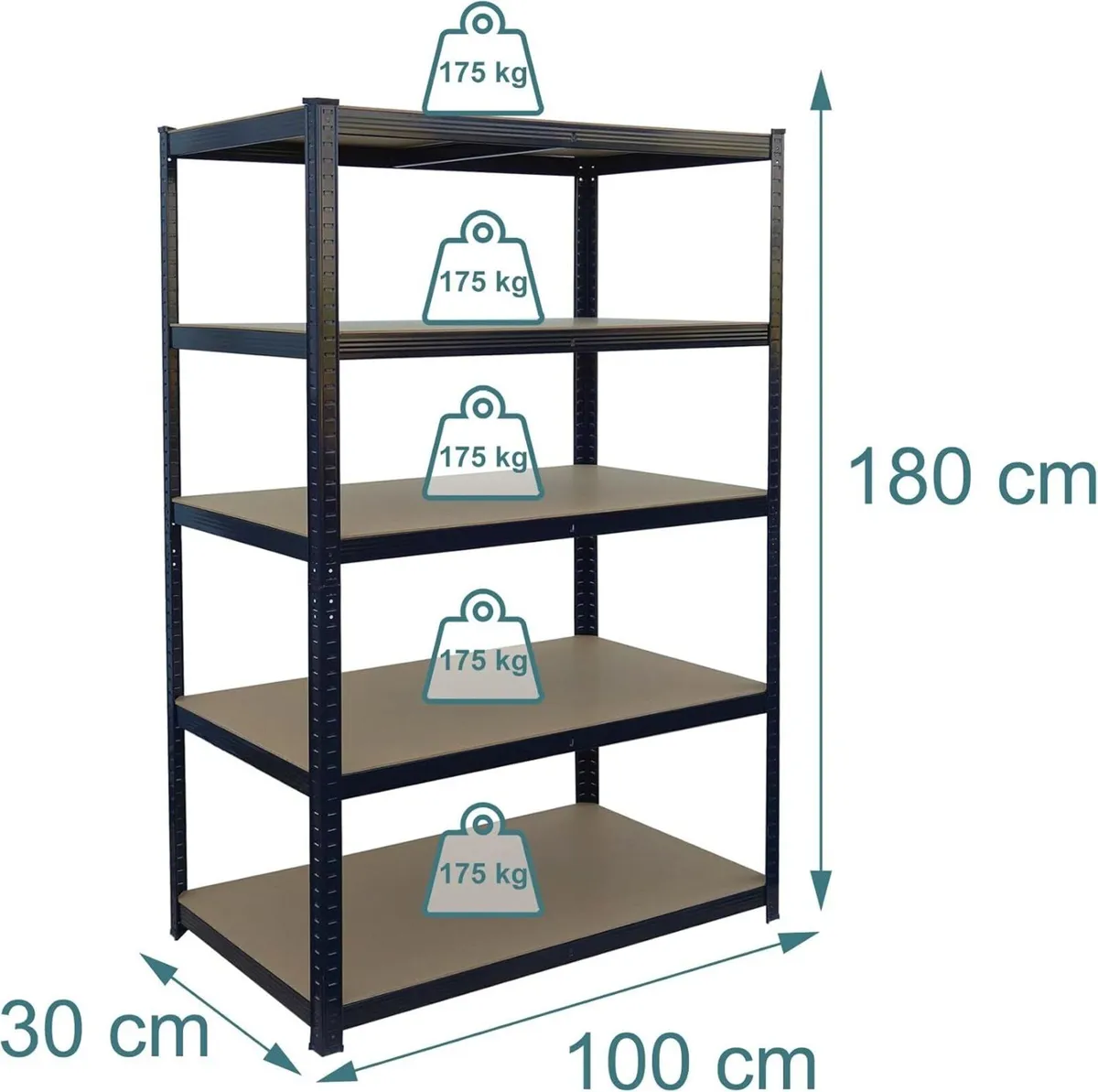 Heavy-Duty Shelving Unit 180x100x30 cm 875kg 5 - Image 3