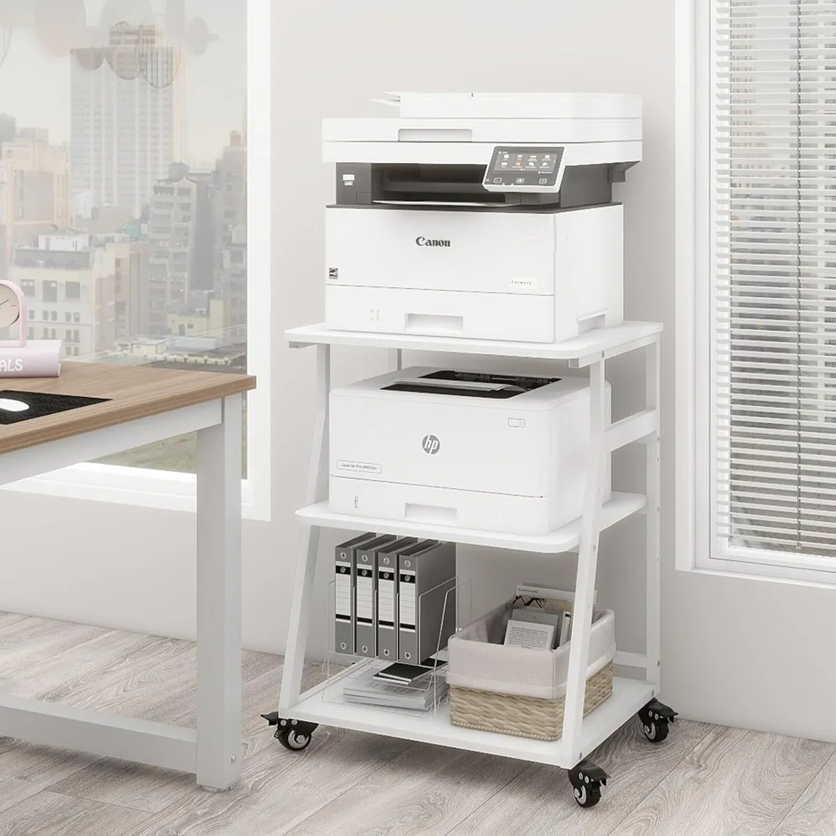 60x50x75cm 3 Tier Printer Table with Storage - Image 1