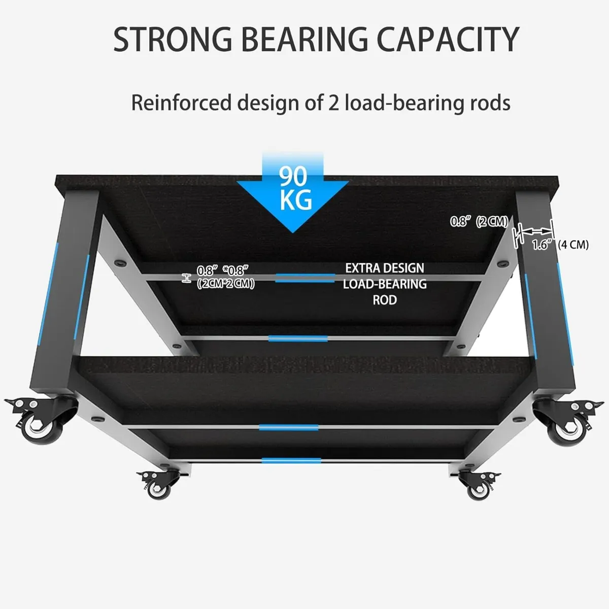 2 Tier Laser Printer Stand with Paper Storage - Image 2