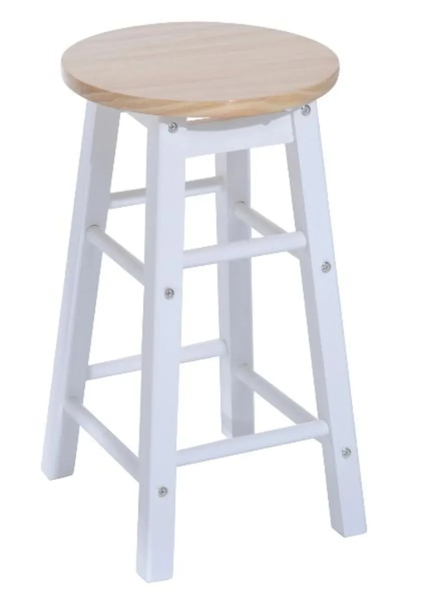 3-Piece Wood Dining Table Set with Stools - Image 2