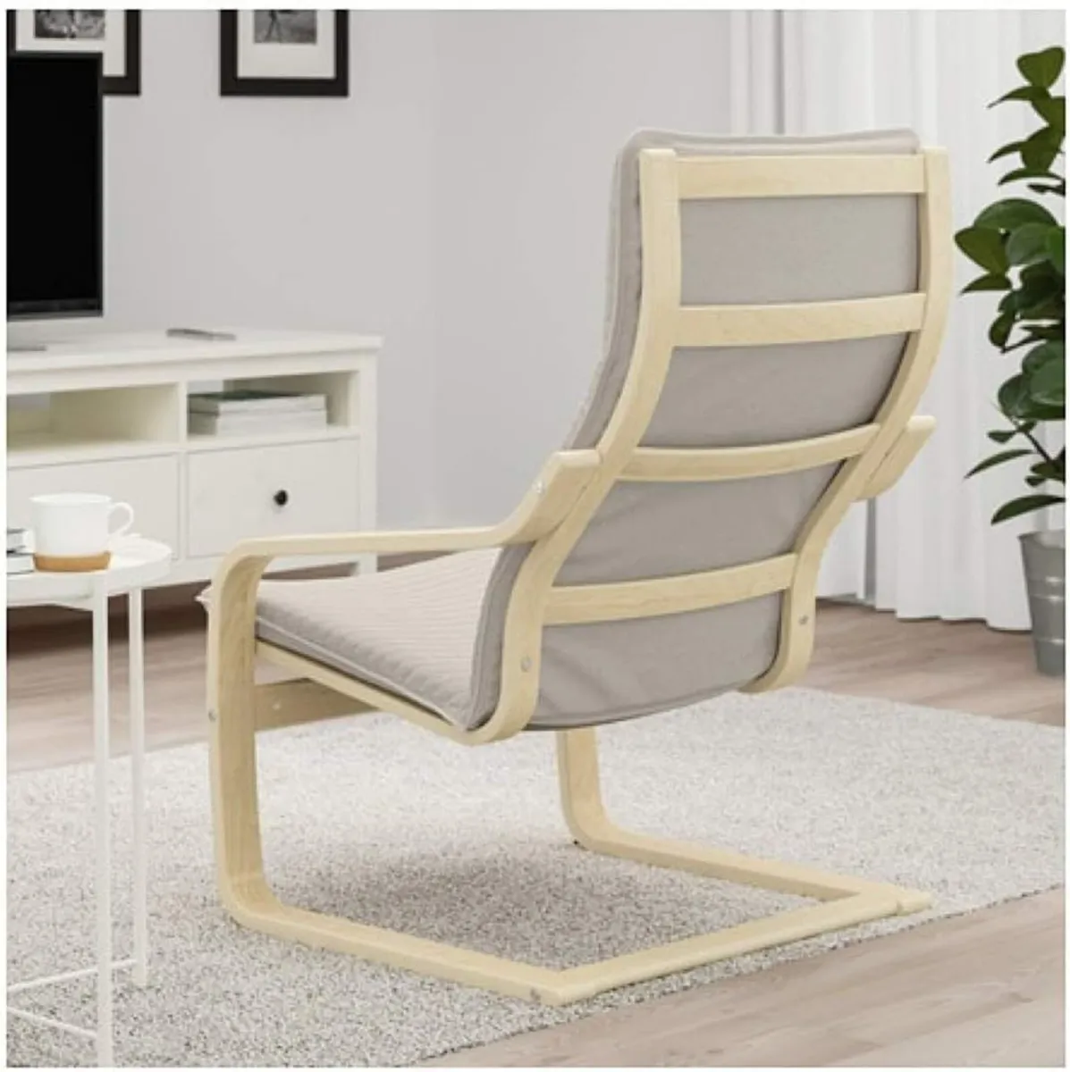 Poang Armchair Birch Veneer Knisa Light Beige - Image 2