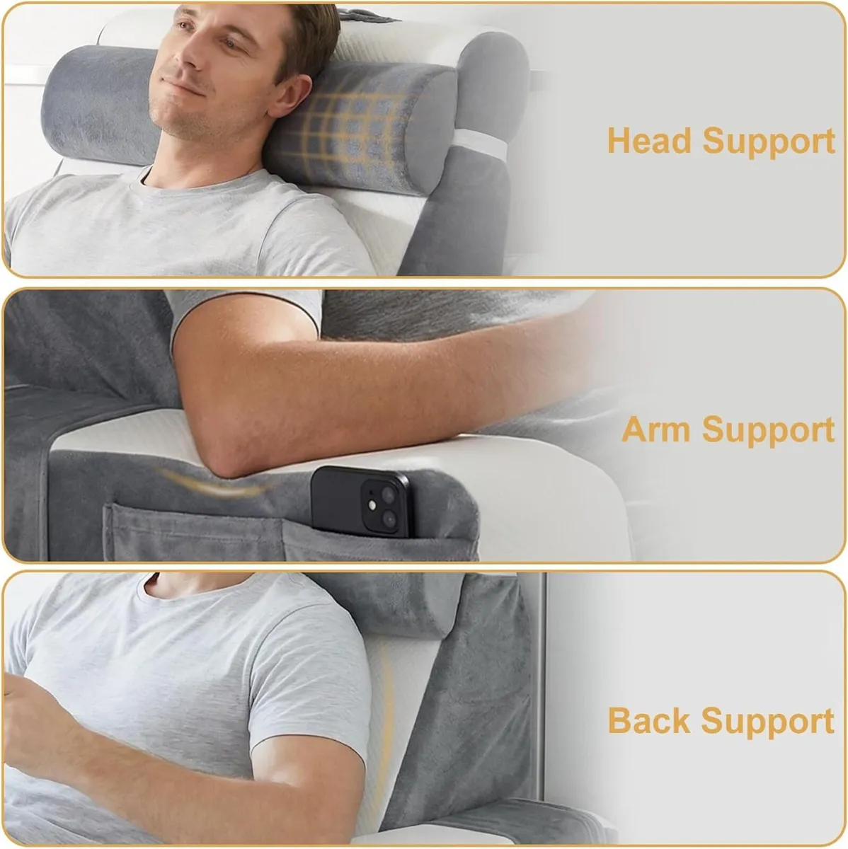 Large Reading Pillow for Adults Comfy Memory Foam - Image 3