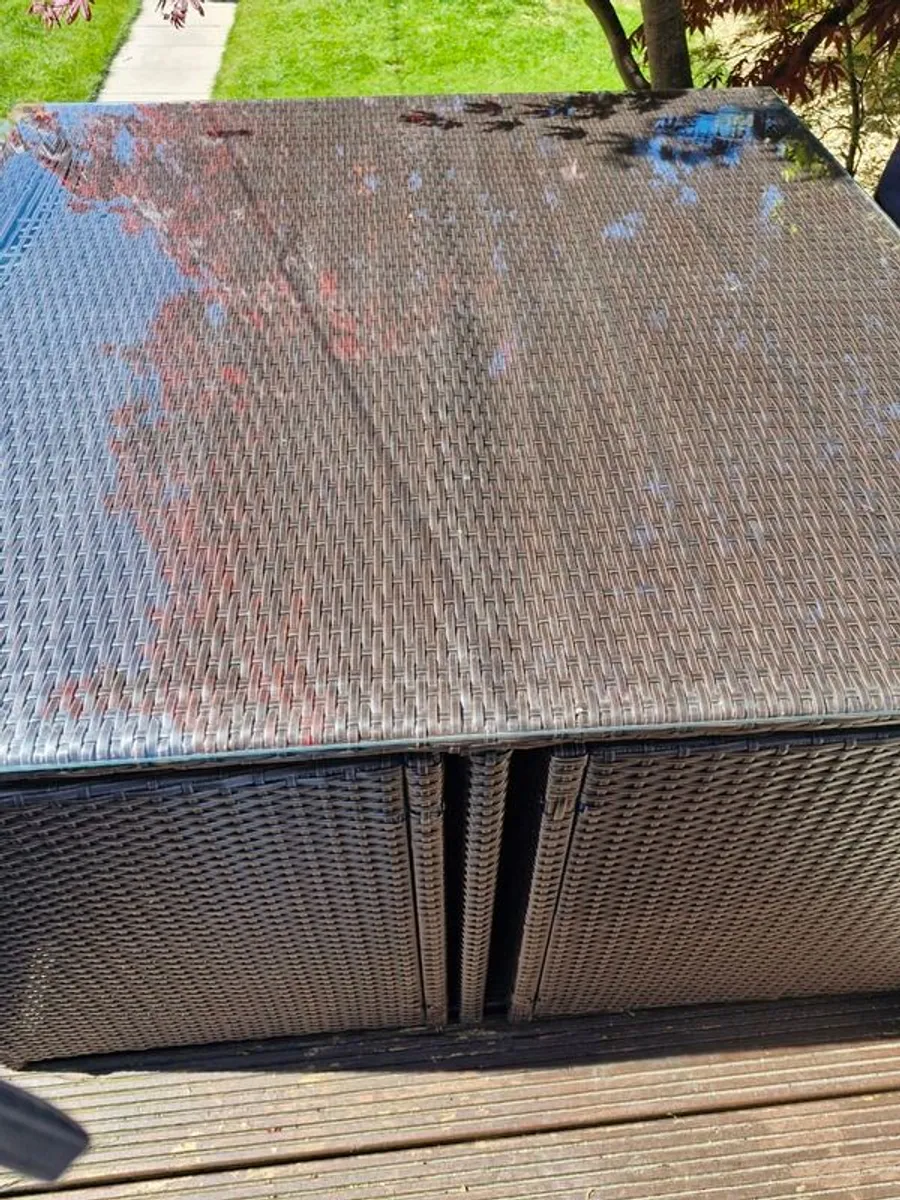 Cube Glass topped  Table and Chairs - Image 1