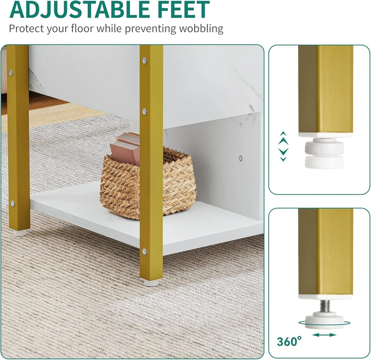 Lift Top Coffee Table with Drawers 4 in 1 - Image 4