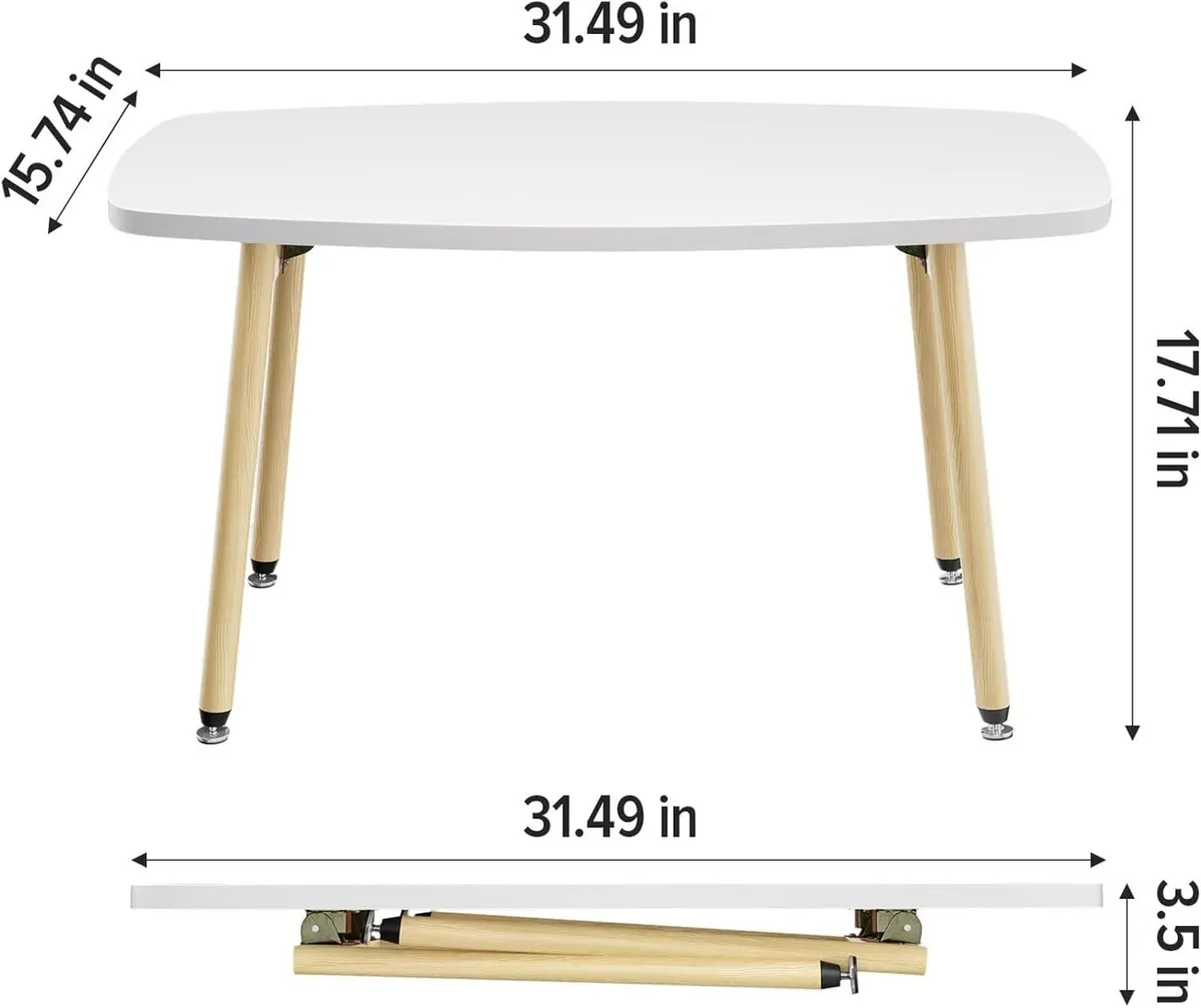 Folding Coffee Table White Small Tables for - Image 2
