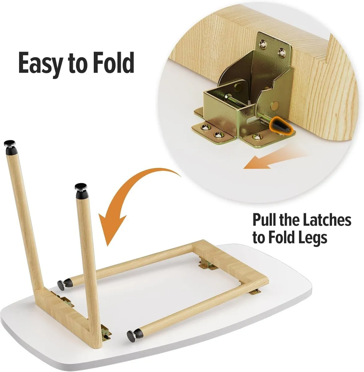 Folding Coffee Table White Small Tables for - Image 3