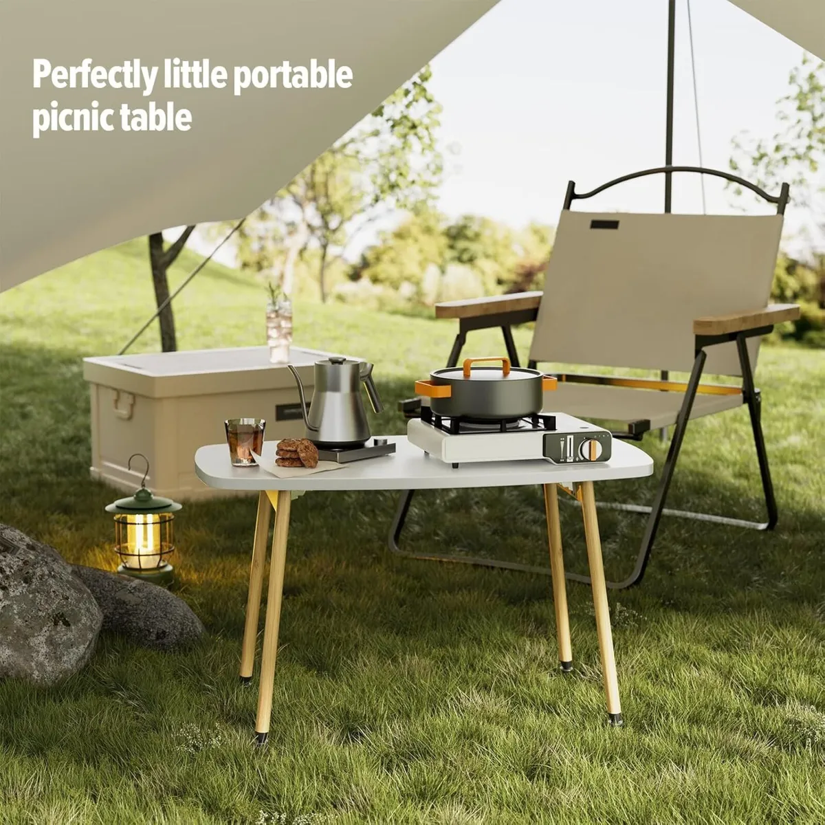 Folding Coffee Table White Small Tables for - Image 4