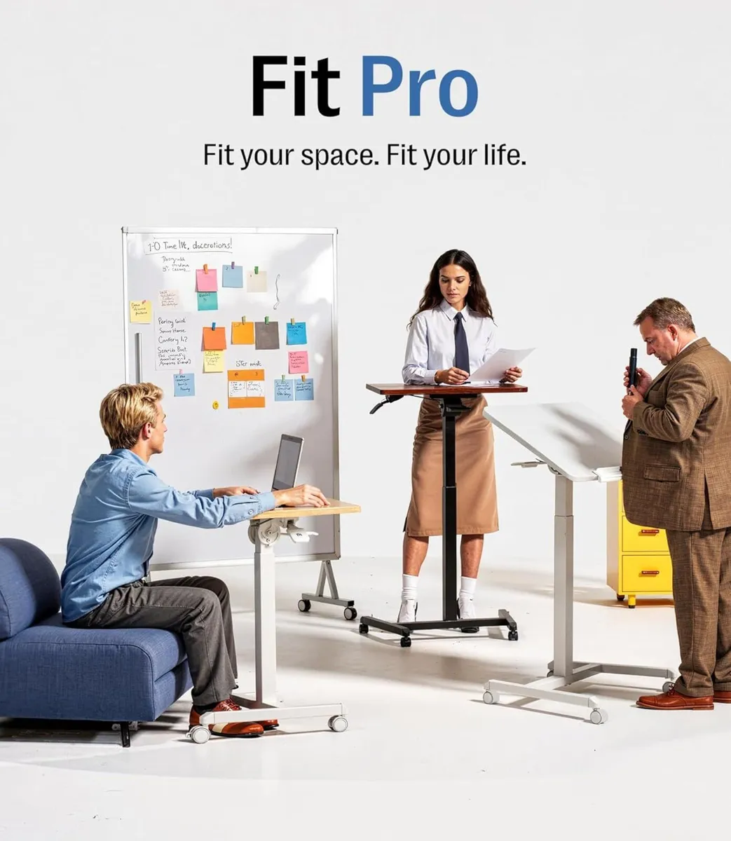 Fit Pro Overbed Table with Wheels Height Adjustabl - Image 3