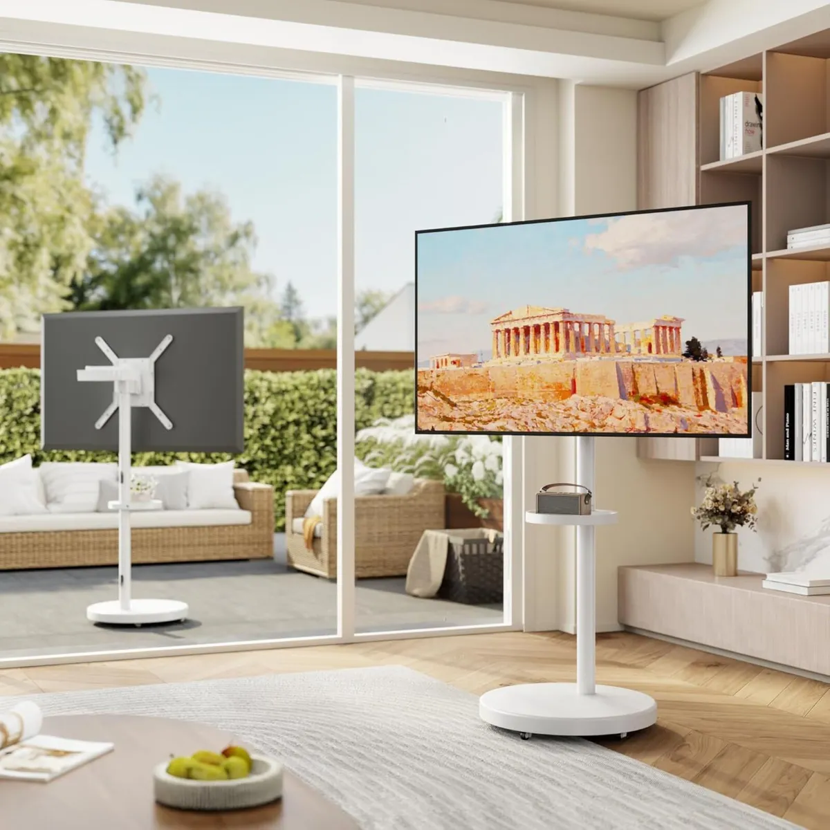 Rolling TV Stand with Wheels for 32–65 Inch TVs - Image 2