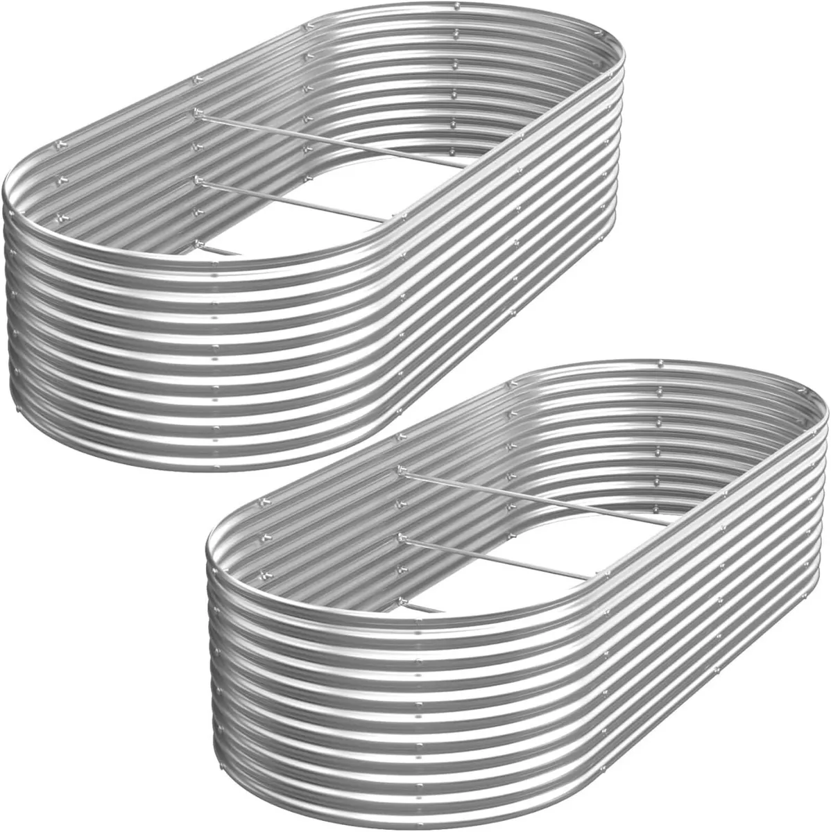 2 Pack Tall 6x3FT Corrugated Galvanized Steel - Image 1