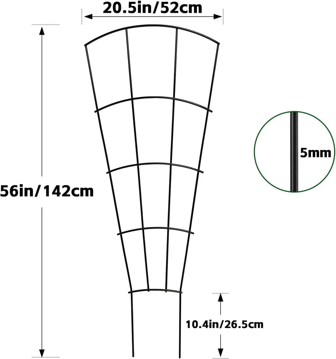 4 Pack 142cm (56) Metal Plant Trellis for Pots - Image 3