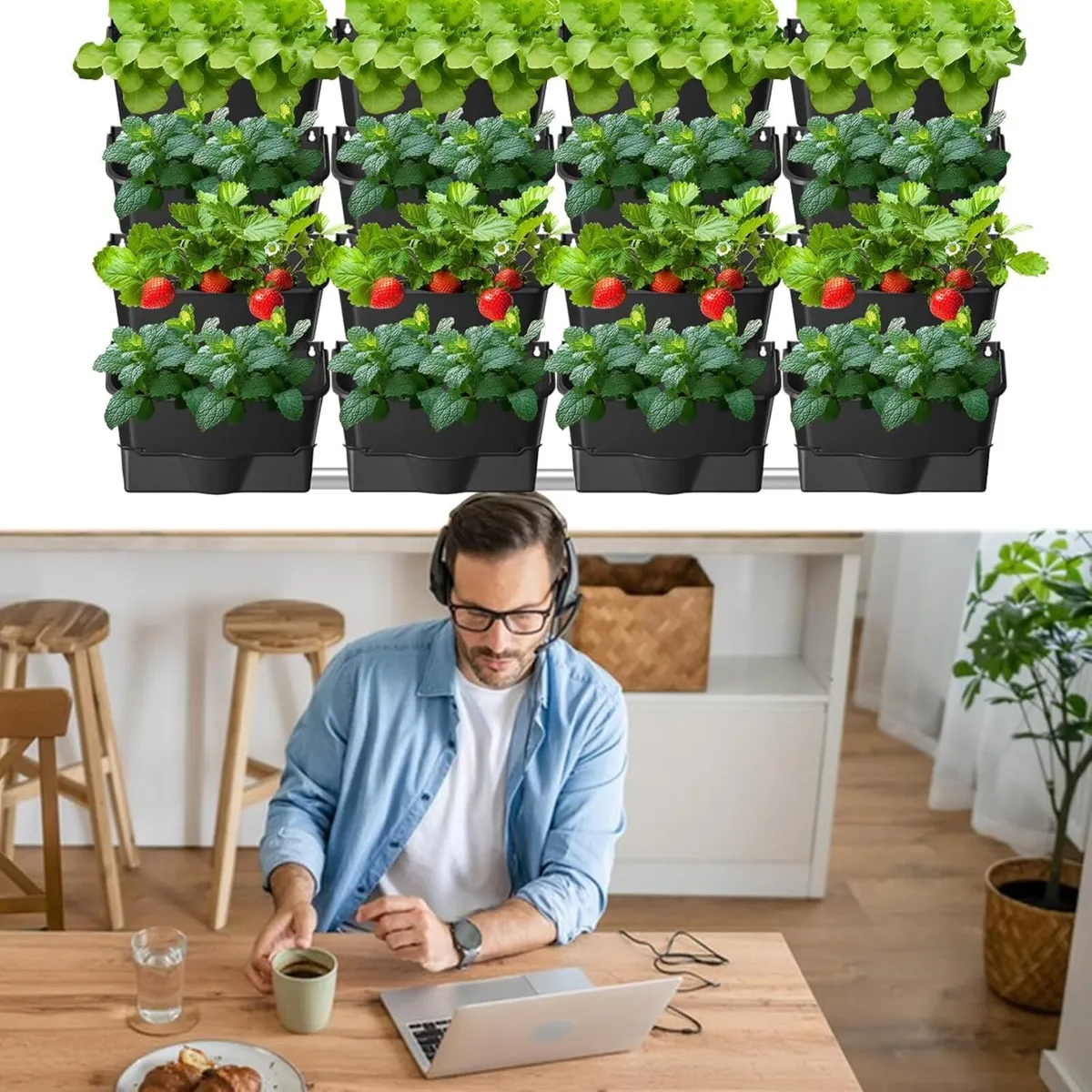 Self Watering Wall Planting Pot Outdoor Hanging - Image 2