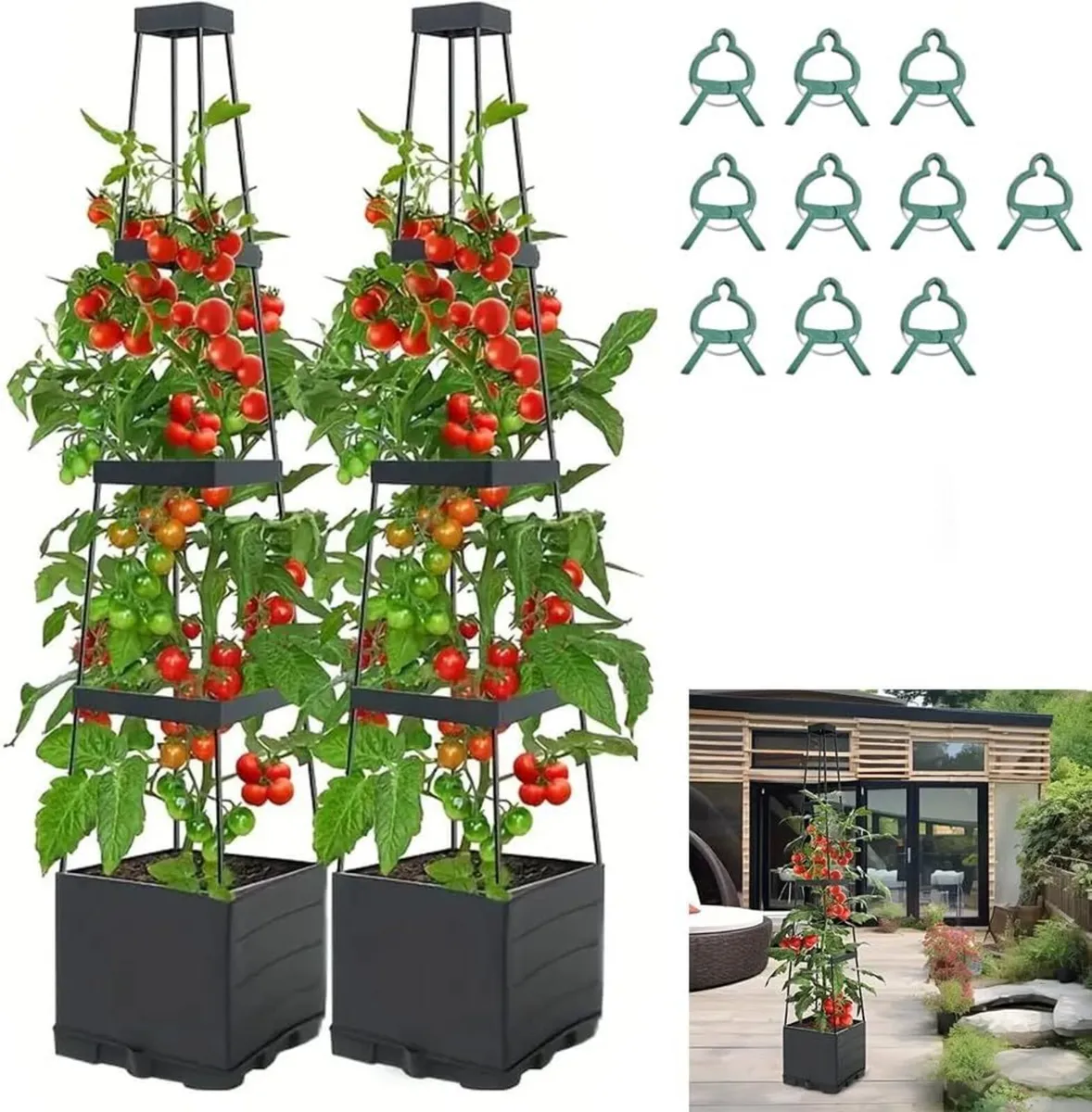 Raised Garden Bed Planter Box with Trellis 57 - Image 1