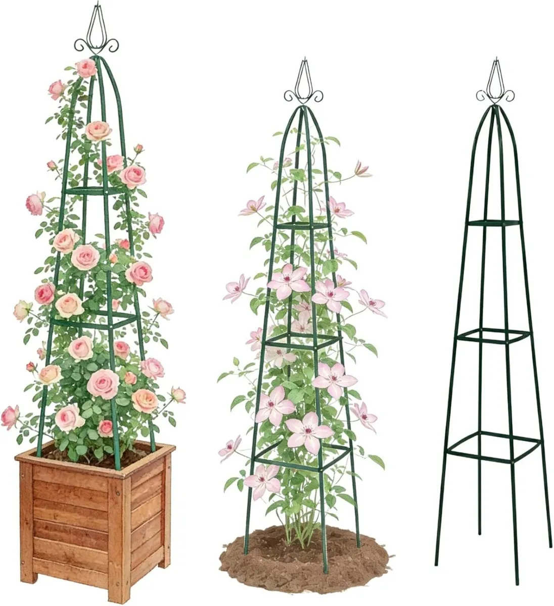 100% Metal Obelisk Trellis for Climbing Plants - Image 1