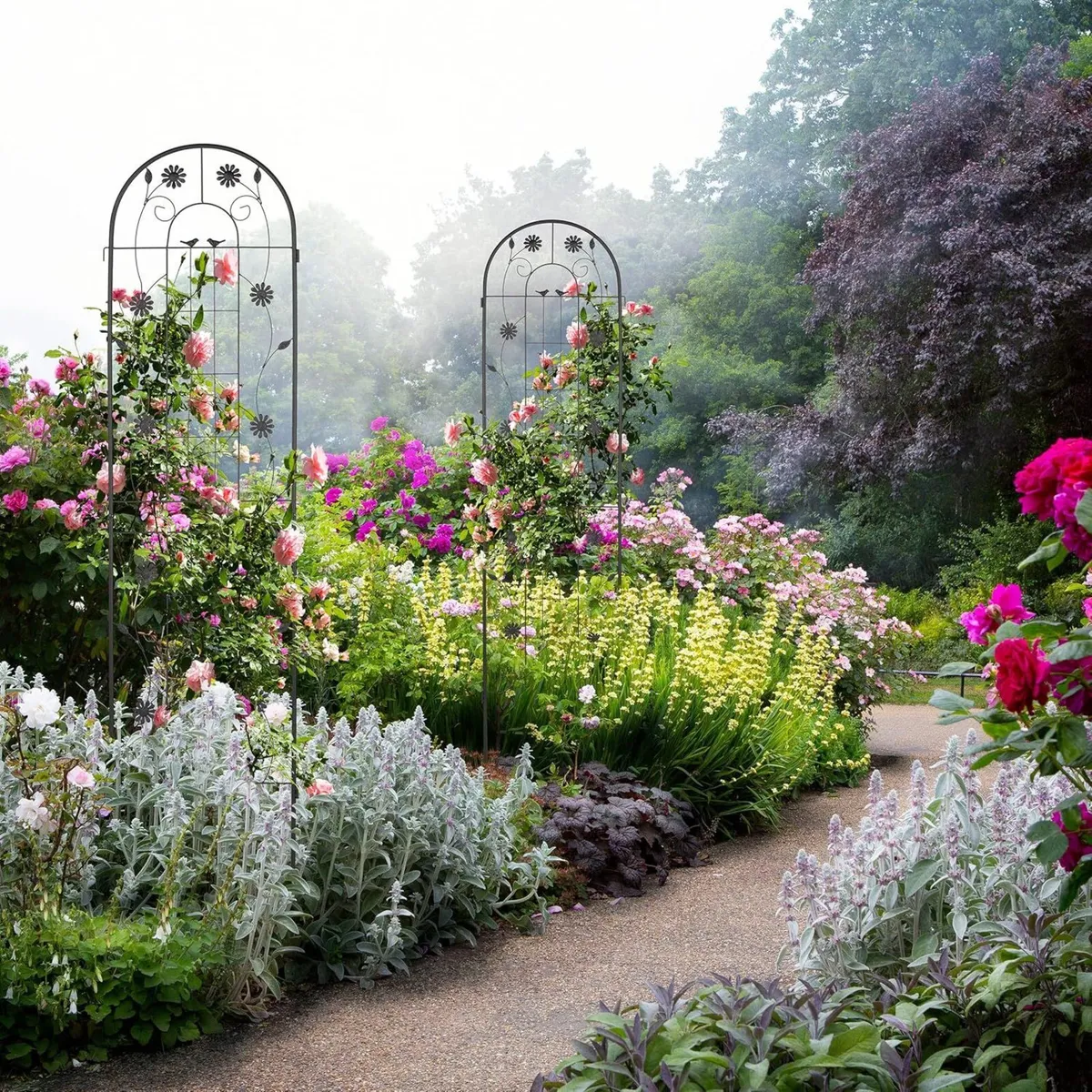 Garden Trellis Set of 2 HxW 200 x 50 cm Metal - Image 2