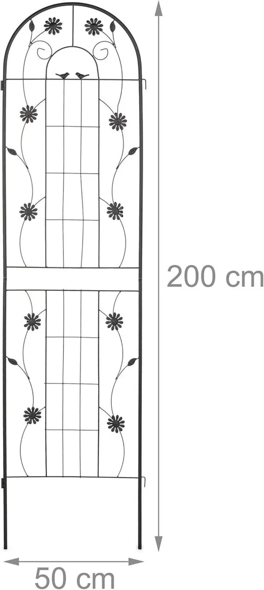Garden Trellis Set of 2 HxW 200 x 50 cm Metal - Image 3
