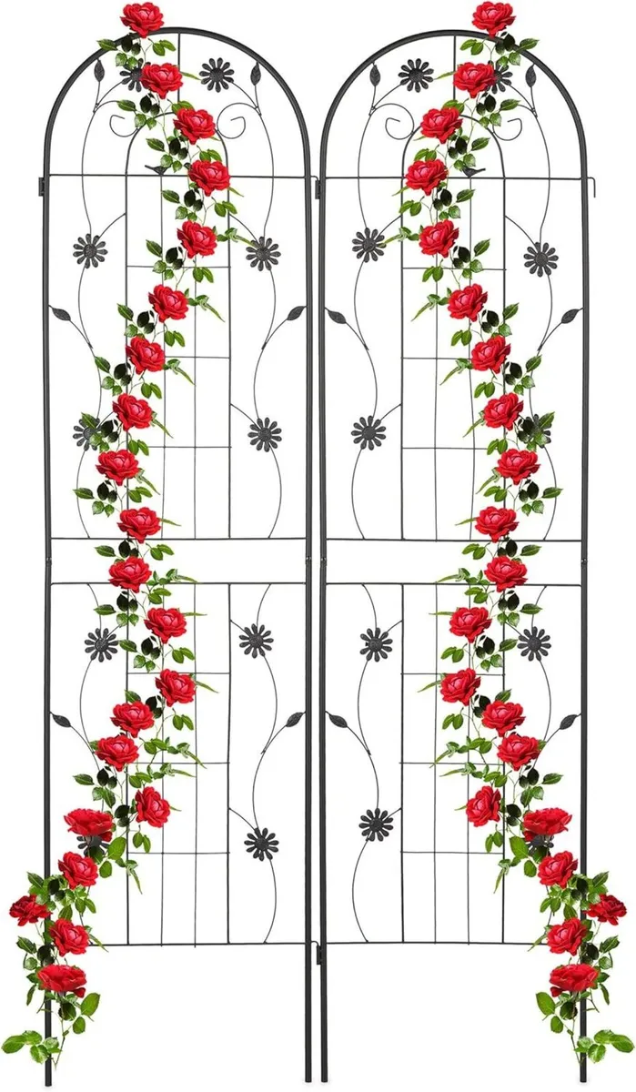 Garden Trellis Set of 2 HxW 200 x 50 cm Metal - Image 1